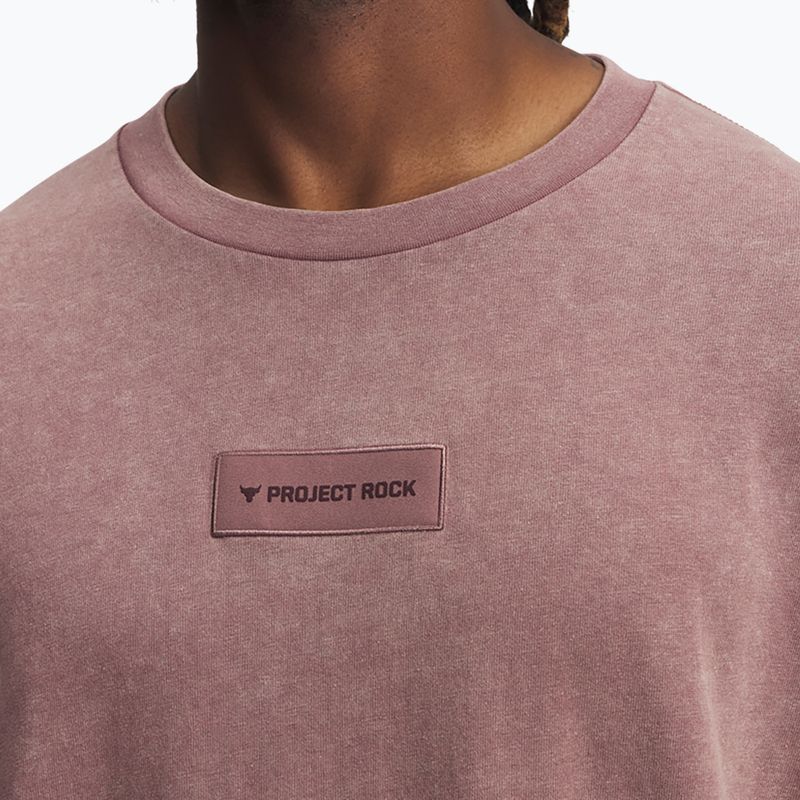Pánské tréninkové tričko Under Armour Project Rock Heavyweight Oversized maroon mist/black 3