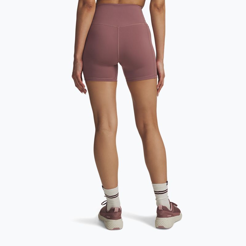 Dámské tréninkové šortky Under Armour Project Rock Middie maroon mist/black 2