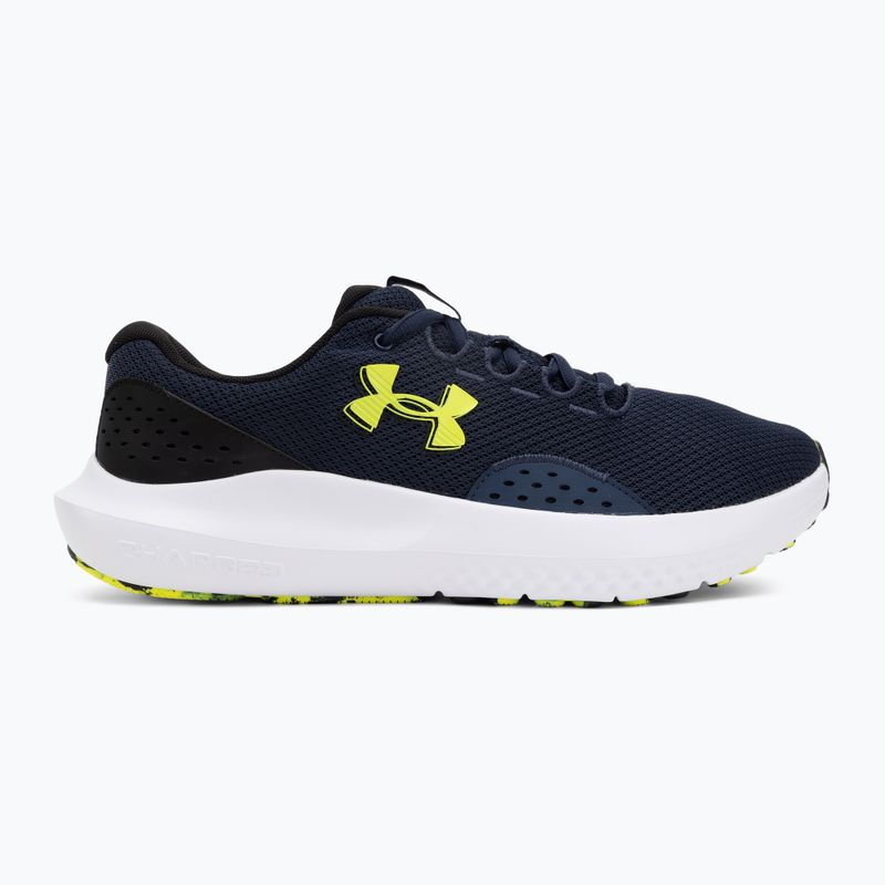 Pánské běžecké boty Under Armour Charged Surge 4 washed navy/black/high vis yellow 2