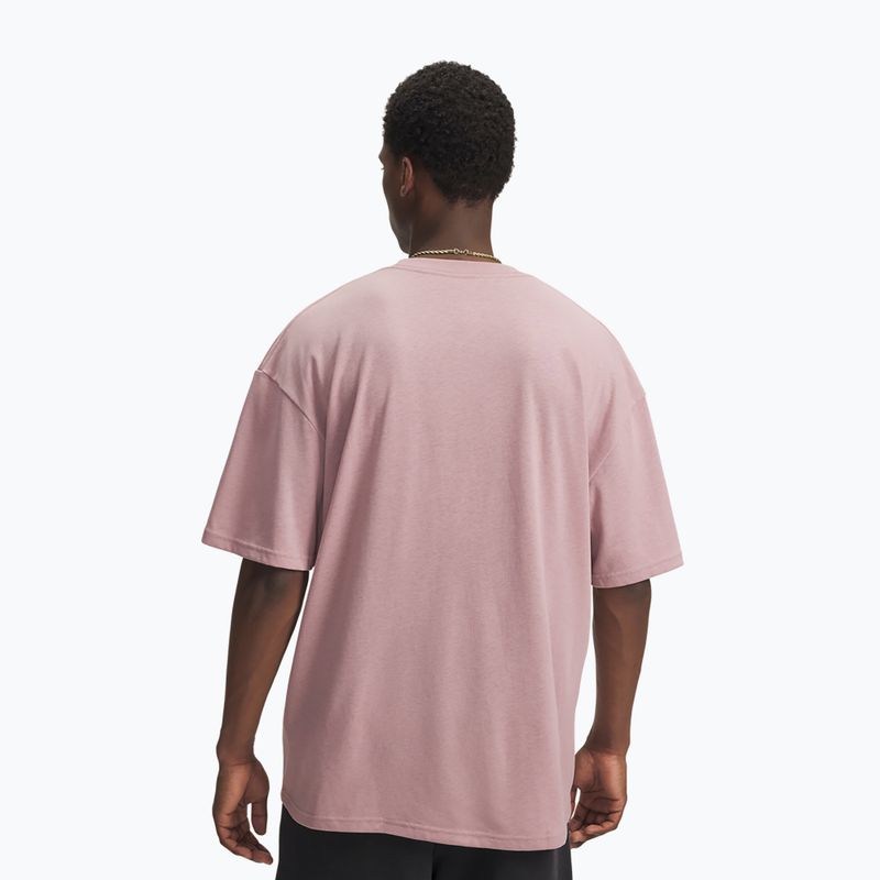 Pánská tričko Under Armour Woven Label Heavyweight tourmaline pink/black 2