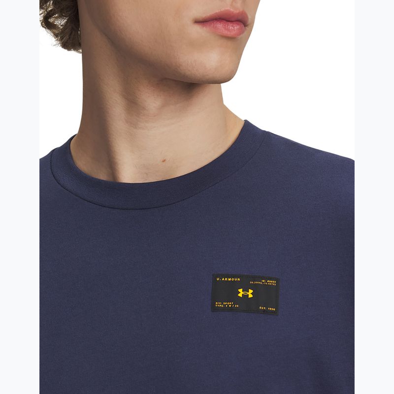 Pánská tričko Under Armour Woven Label Heavyweight washed navy/black 3