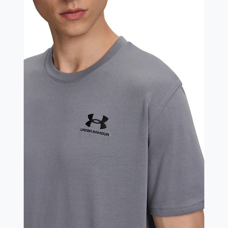 Pánské tréninkové tričko Under Armour Logo Emb Heavyweight titan gray/black 3