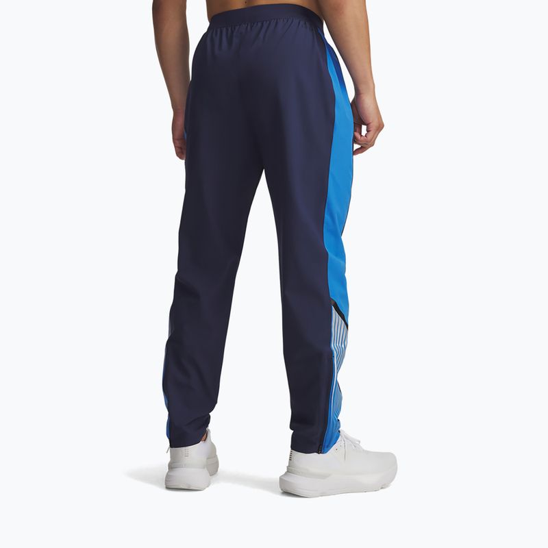Pánské běžecké kalhoty Under Armour Velociti Storm washed navy/blue atlantis/reflective 3