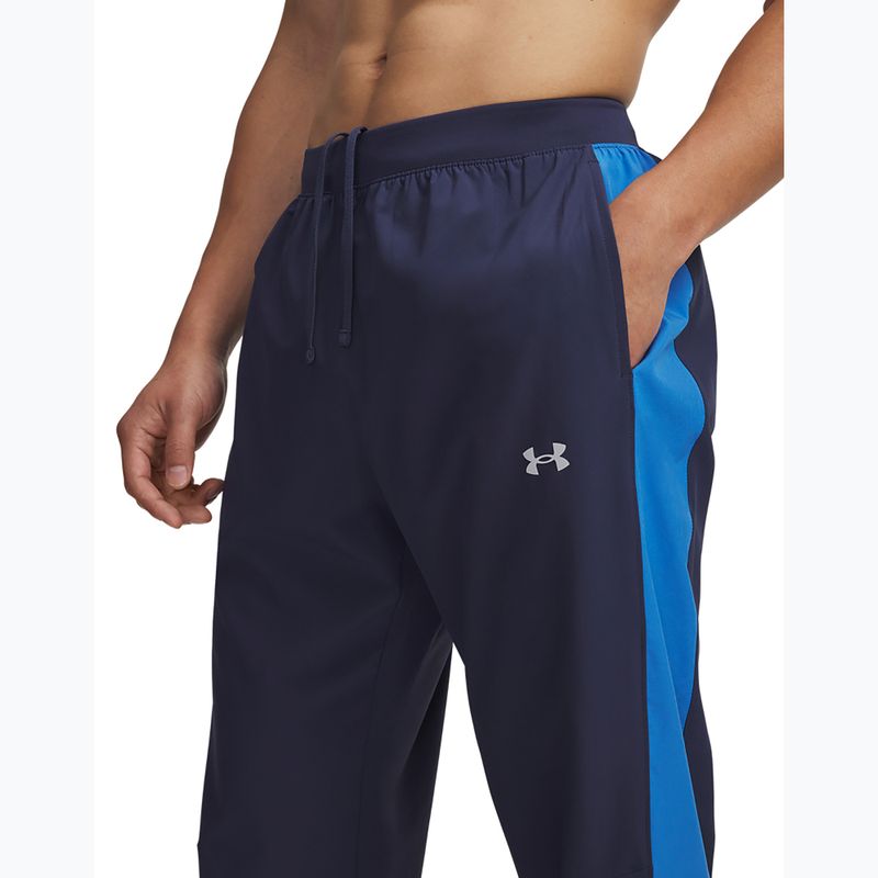 Pánské běžecké kalhoty Under Armour Velociti Storm washed navy/blue atlantis/reflective 4