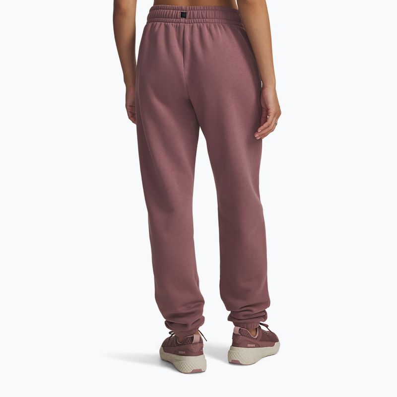 Dámské tréninkové kalhoty Under Armour Project Rock Icon maroon mist/black 2
