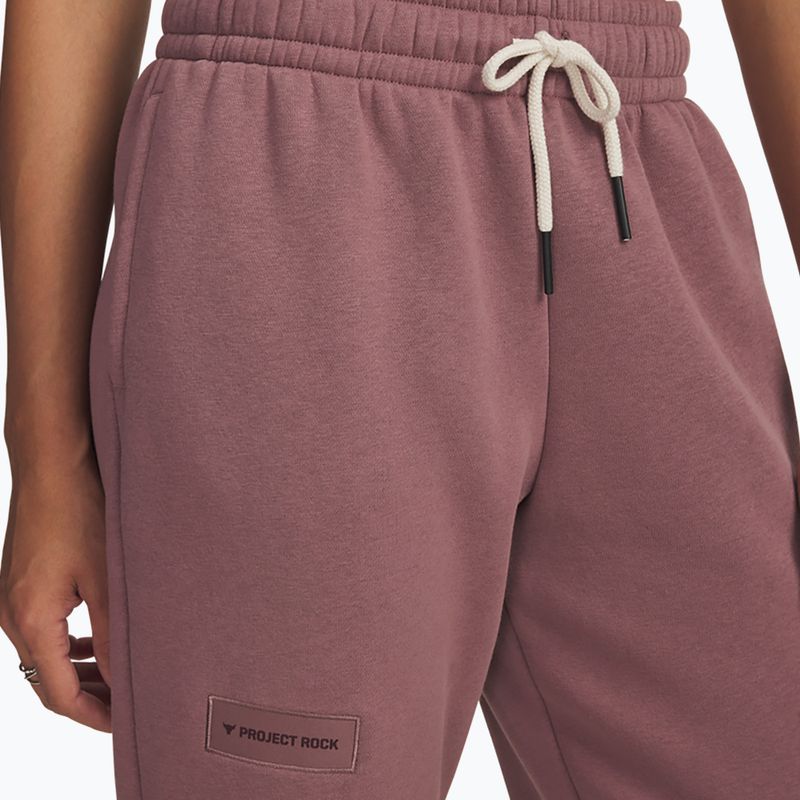Dámské tréninkové kalhoty Under Armour Project Rock Icon maroon mist/black 3