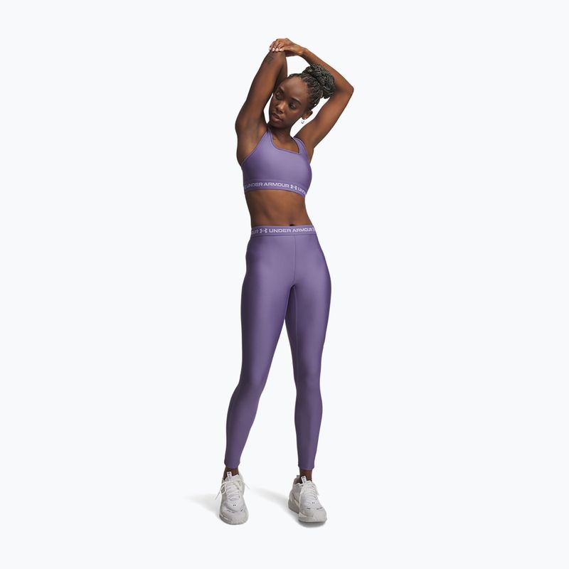 Dámské tréninkové legíny Under Armour HeatGear purple luxe/purple crest 2