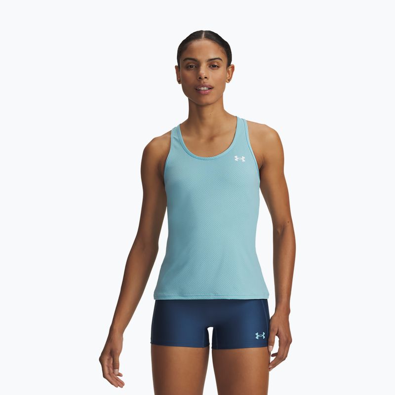 Dámské tréninkové tričko Under Armour Tech Mesh Racer Tank blue haze/white