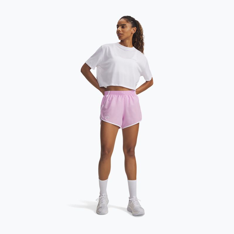 Dámské běžecké šortky Under Armour Fly By 3" pink dawn/white 2