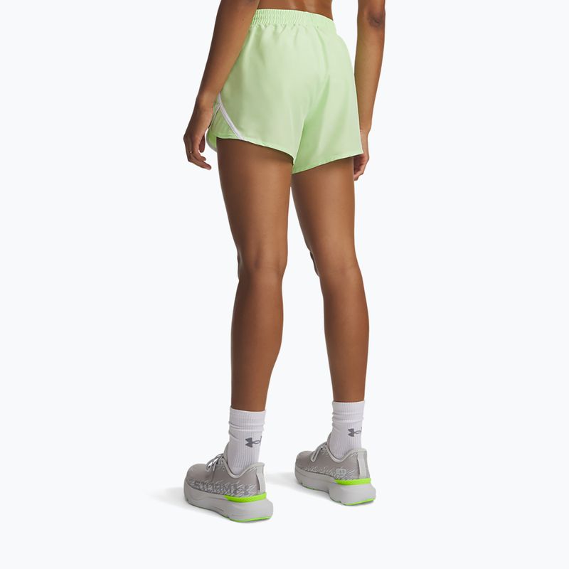 Dámské běžecké šortky Under Armour Fly By 3" lumos lime/white 3