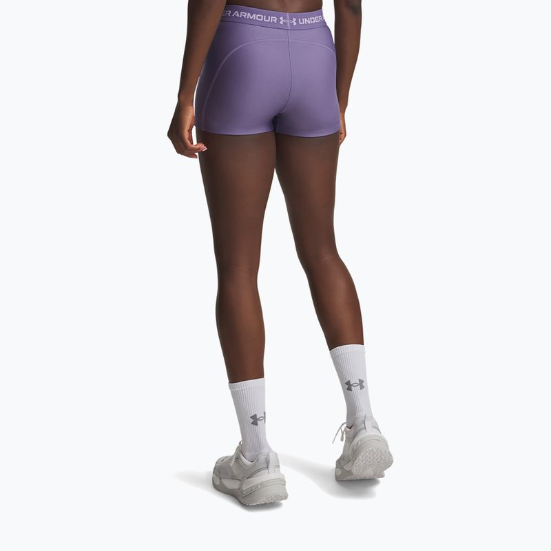 Dámské tréninkové šortky Under Armour HeatGear Shorty purple luxe/purple crest 3
