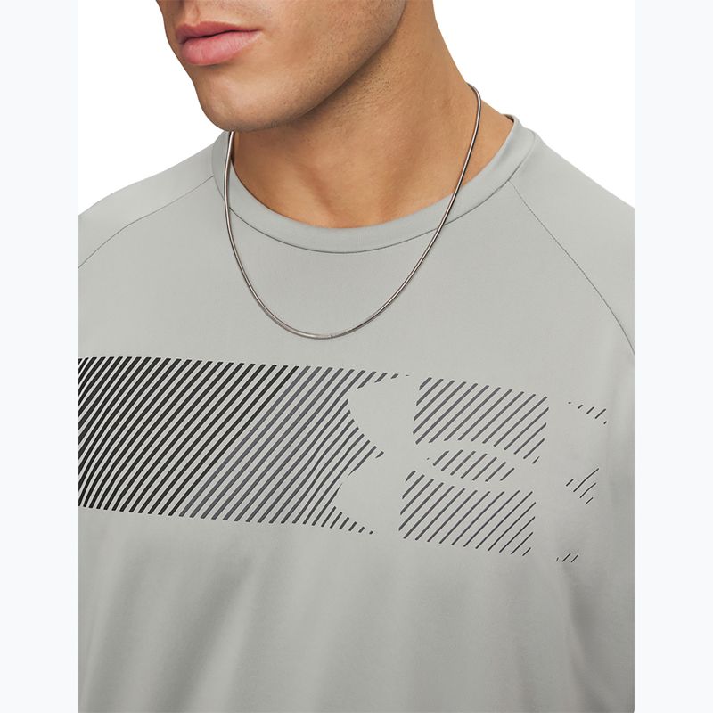 Pánské tréninkové tričko Under Armour Tech Graphic Tee titanium/black 3