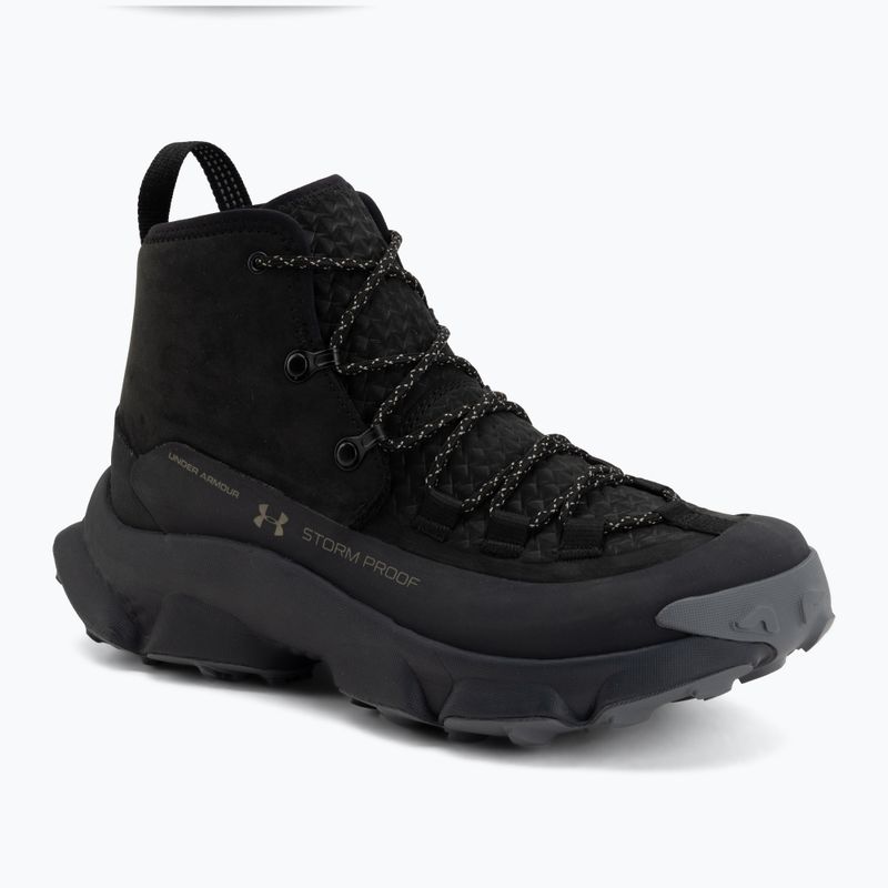 Pánské trekové boty Under Armour Charged Expanse Mid LTHR WP Black/Anthracite/Bayou
