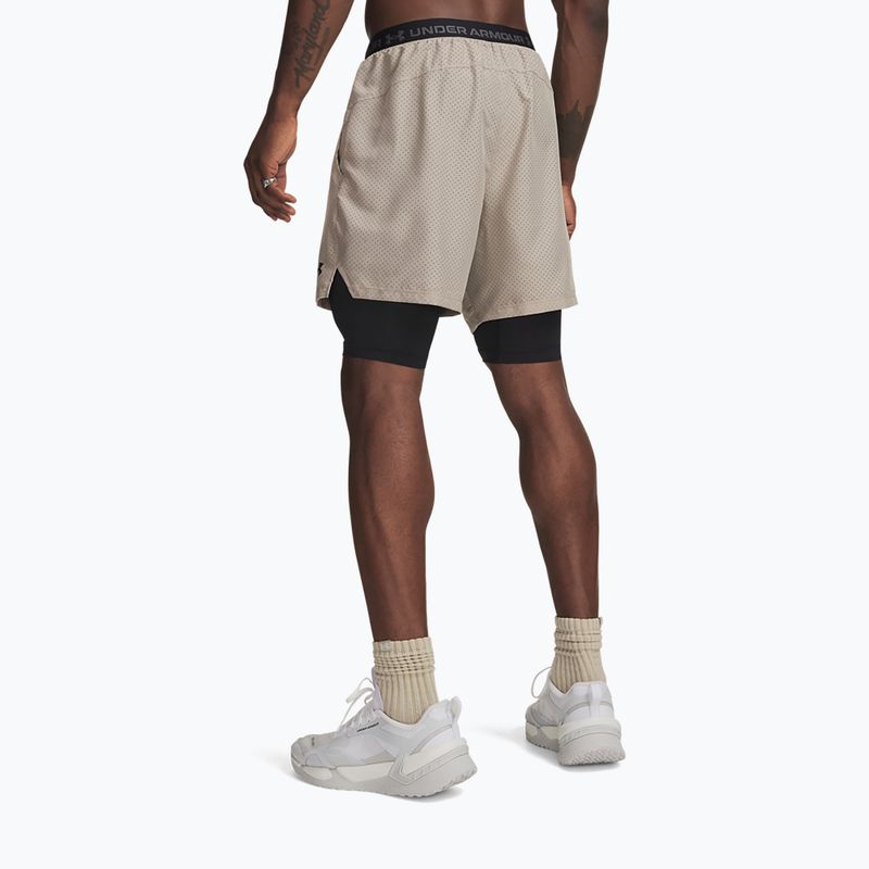 Pánské tréninkové šortky Under Armour Vanish Woven 2.0 2IN1 Shorts timberwolf taupe/black 3