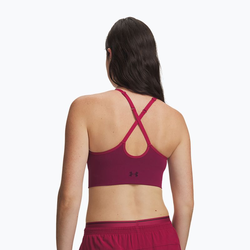 Sportovní podprsenka Under Armour Vanish Seamless Low claret/ox blood 2