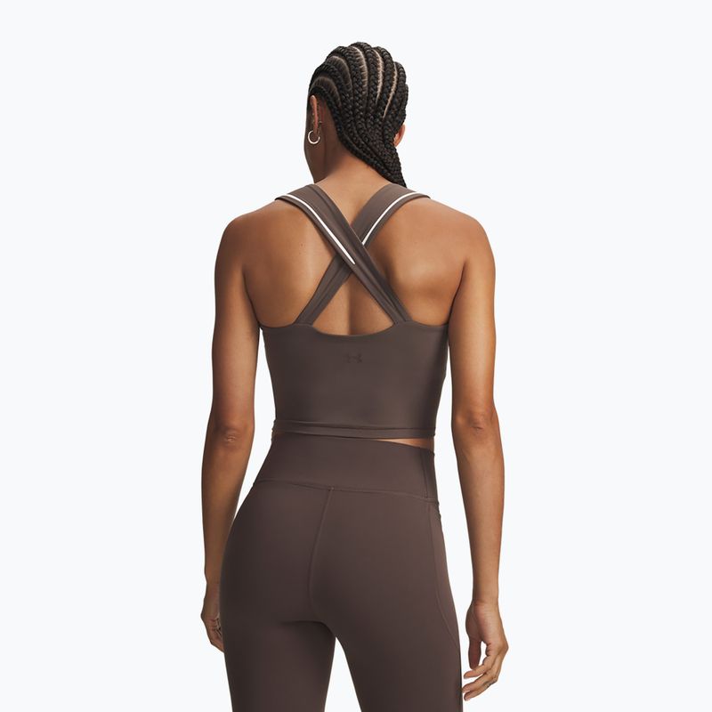 Dámské tréninkové tričko Under Armour Meridian Contour Tank peppercorn/white/peppercorn 2