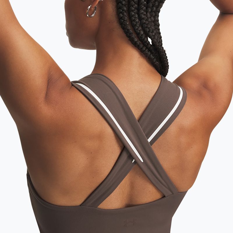 Dámské tréninkové tričko Under Armour Meridian Contour Tank peppercorn/white/peppercorn 3