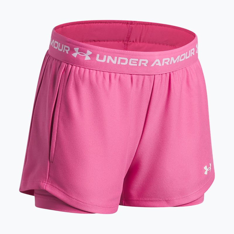 Dětské treninkové šortky Under Armour UA Tech Play Up 2IN1 Shorts pink frenzy/white 3