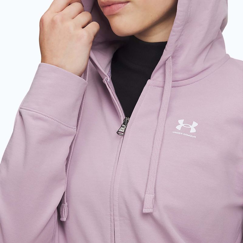 Dámská mikina Under Armour Sport Terry FZ mauve pink/white 3