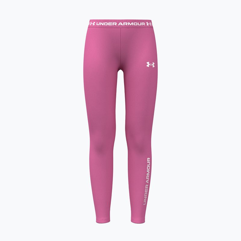Dětské legíny Under Armour HeatGear Branded Leggings pink frenzy/white