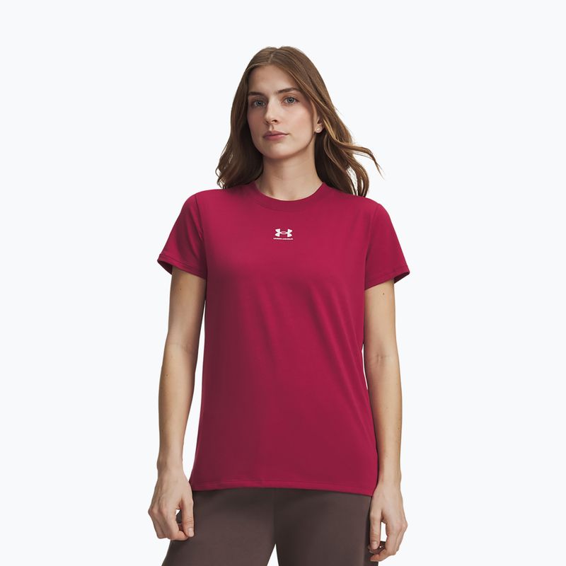 Dámské tričko Under Armour Rival Core claret/white
