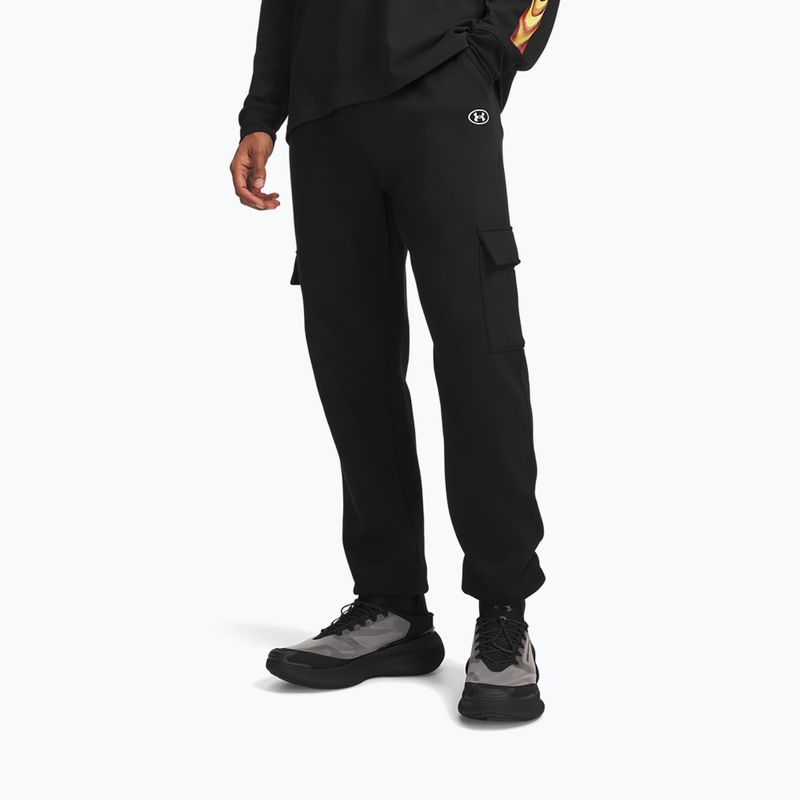 Pánské kalhoty Under Armour Rival Fleece Cargo ultimate black/white