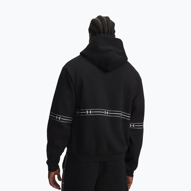 Pánská mikina Under Armour Icon Fleece Taped Full Zip ultimate black/white 2