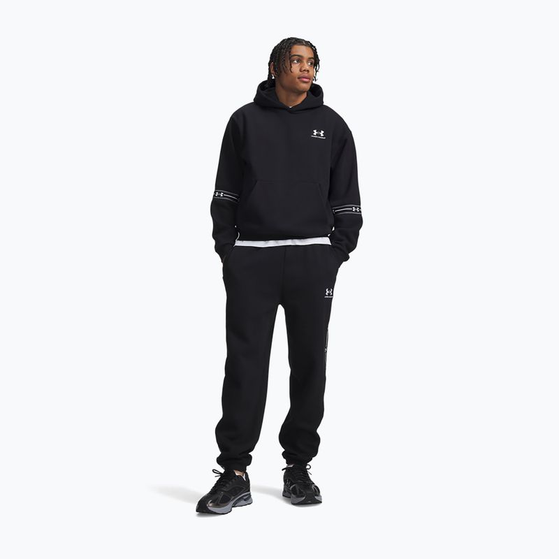 Pánské kalhoty Under Armour Icon Fleece Taped Jogger ultimate black/white 2