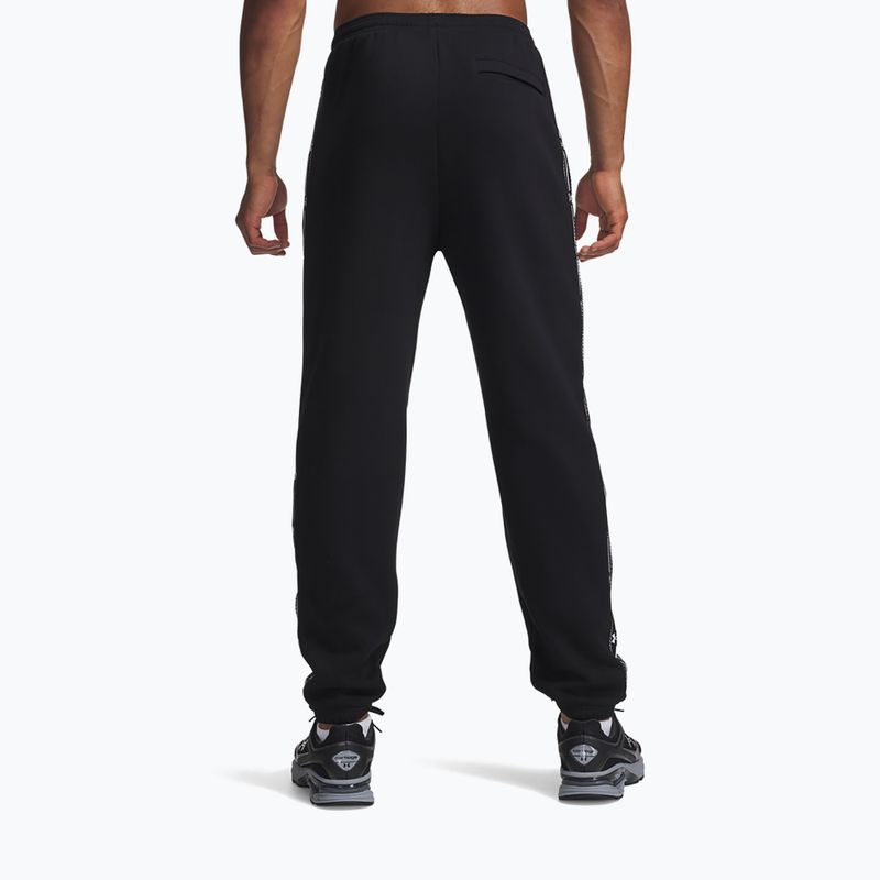 Pánské kalhoty Under Armour Icon Fleece Taped Jogger ultimate black/white 3