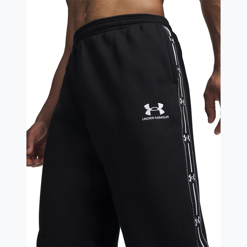 Pánské kalhoty Under Armour Icon Fleece Taped Jogger ultimate black/white 4