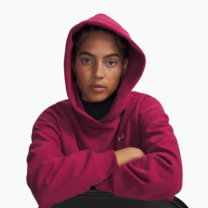 Dámská mikina Under Armour Icon Fleece Hoodie claret/white 3