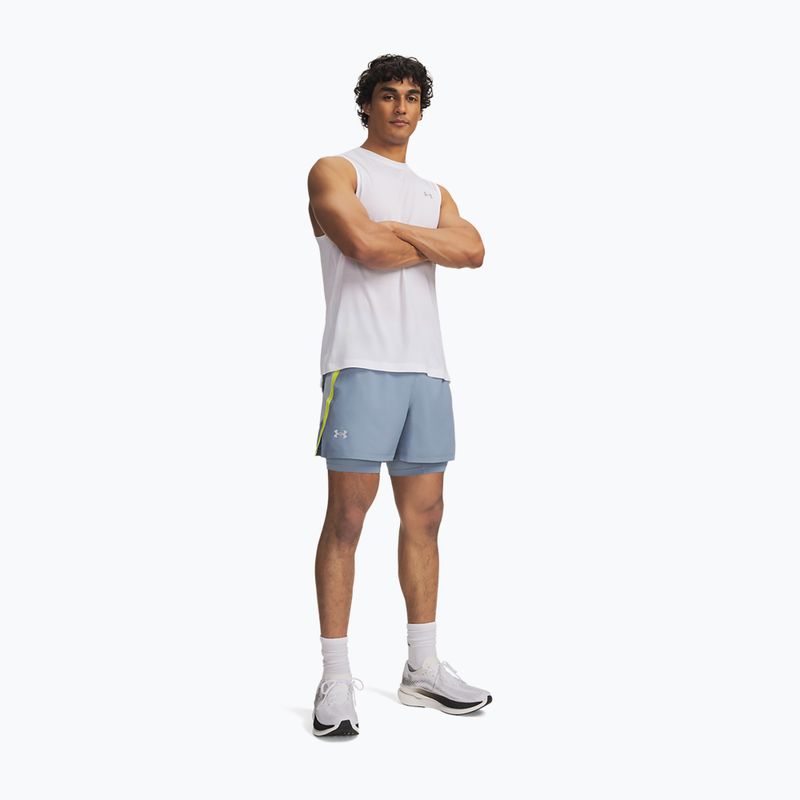 Pánské běžecké šortky Under Armour Launch 5" 2IN1 Shorts blue wind/blue fog/reflective 2