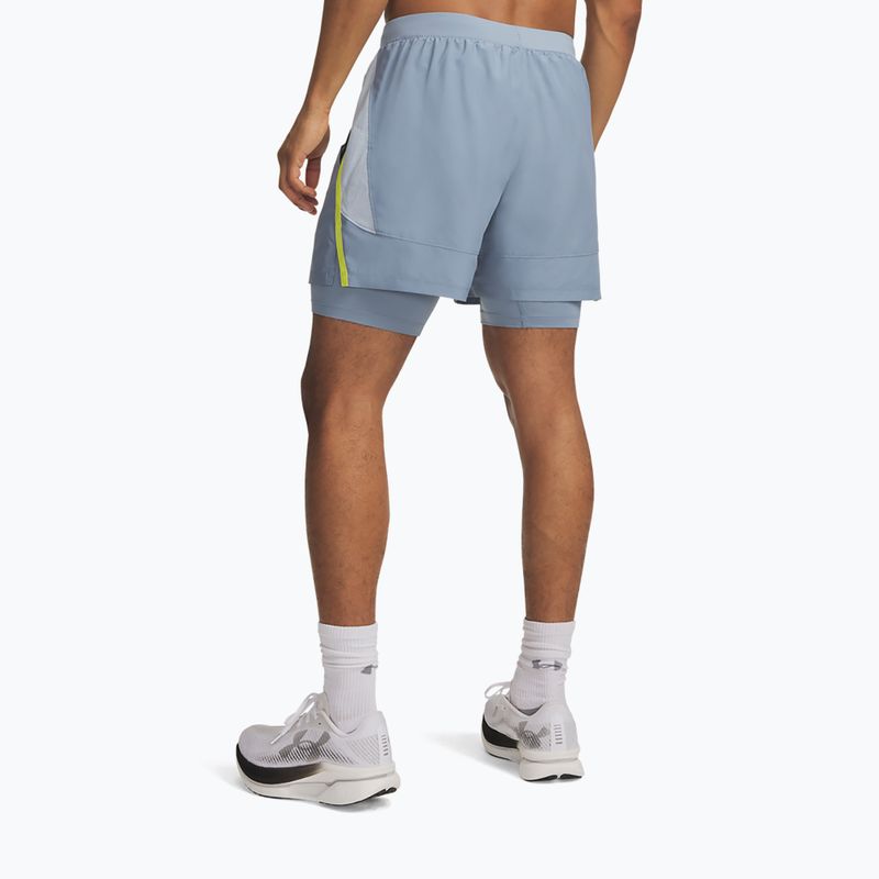 Pánské běžecké šortky Under Armour Launch 5" 2IN1 Shorts blue wind/blue fog/reflective 3