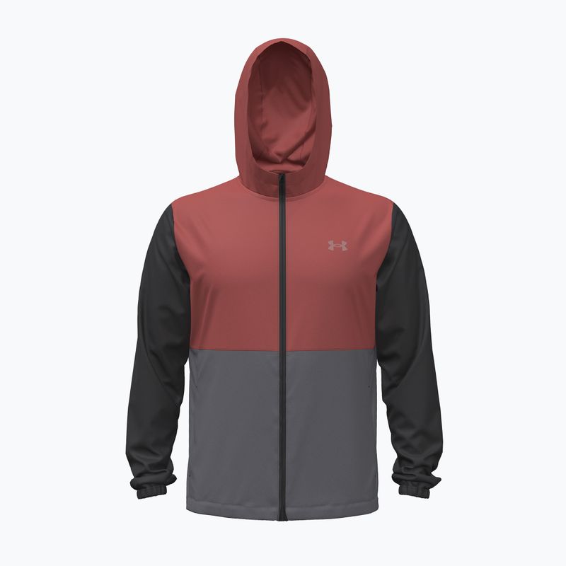 Pánská běžecká bunda Under Armour Velociti Hooded Jacket ultimate black/heritage red/reflective