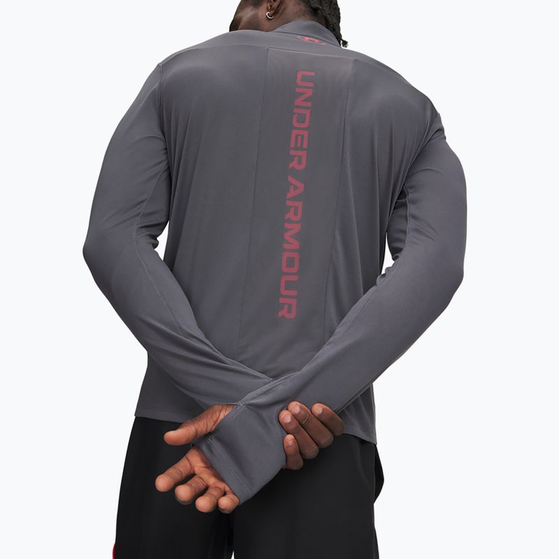 Pánská mikina Under Armour Tech Utility 1/4 Zip castlerock/racer red 3