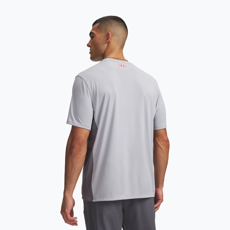 Pánské tréninkové tričko Under Armour Tech Utility SS mod gray/racer red 2
