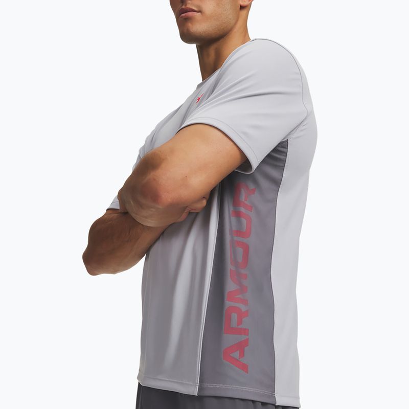 Pánské tréninkové tričko Under Armour Tech Utility SS mod gray/racer red 3