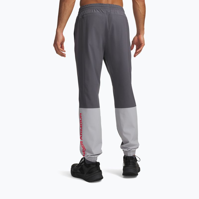 Pánské tréninkové kalhoty Under Armour Tech Utility Woven Pants castlerock/mod gray/racer red 3