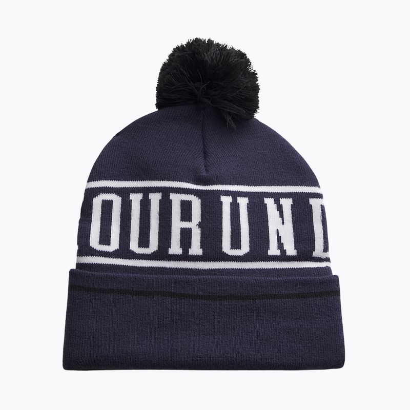 Pánská zimní čepice Under Armour Halftime Pom Beanie midnight navy/white/white 2
