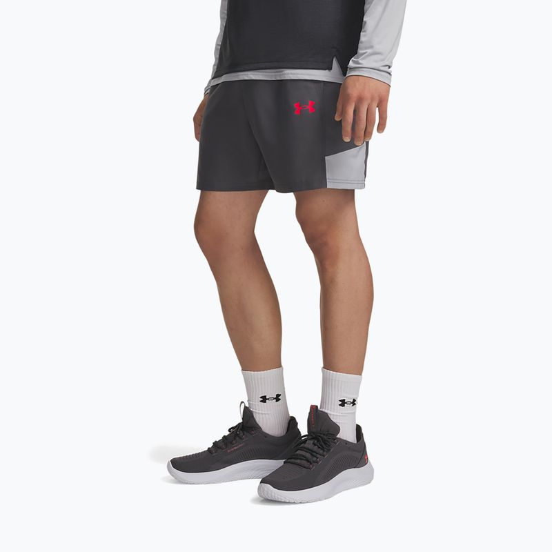 Pánské tréninkové šortky Under Armour Tech Utility Shorts castlerock/mod gray/racer red