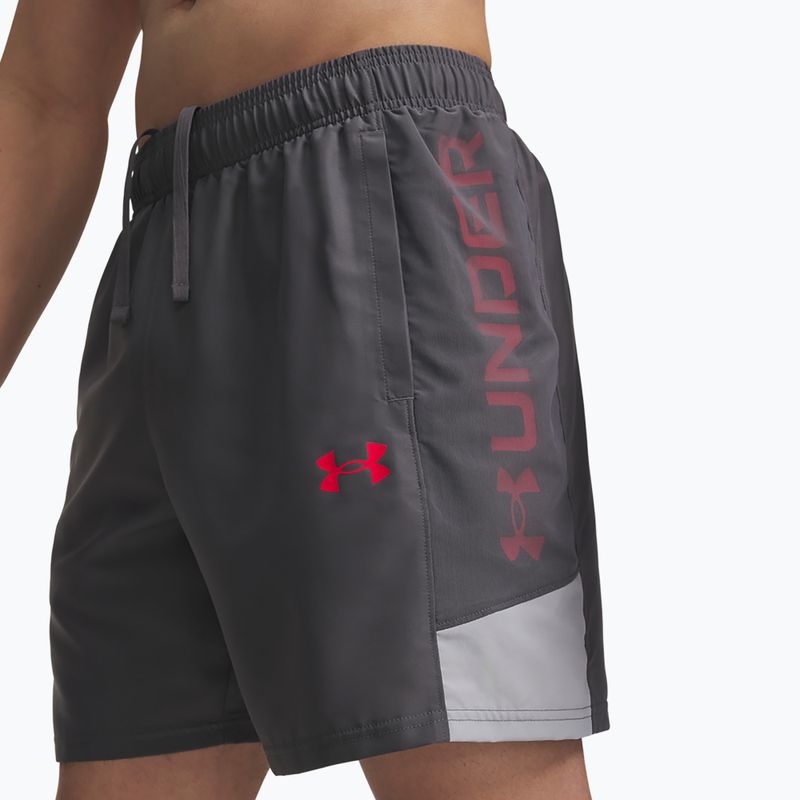 Pánské tréninkové šortky Under Armour Tech Utility Shorts castlerock/mod gray/racer red 4