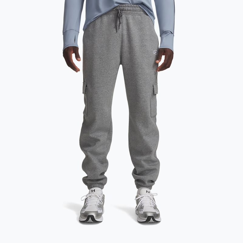 Pánské kalhoty Under Armour Rival Fleece Cargo castlerock light heather/white