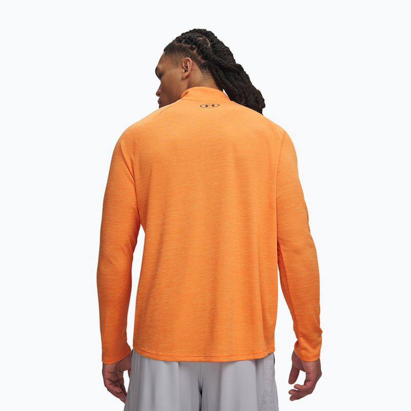 Pánská mikina Under Armour Tech Textured 1/2 Zip LS outrageous orange/black 2
