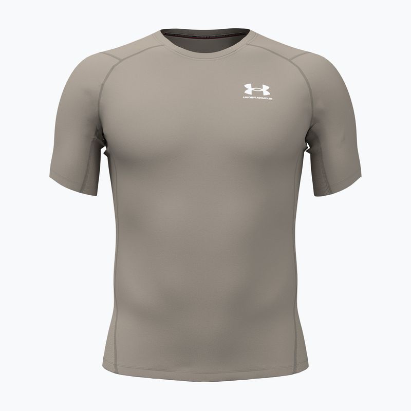 Pánské tréninkové tričko Under Armour HG Armour Comp timberwolf taupe/white