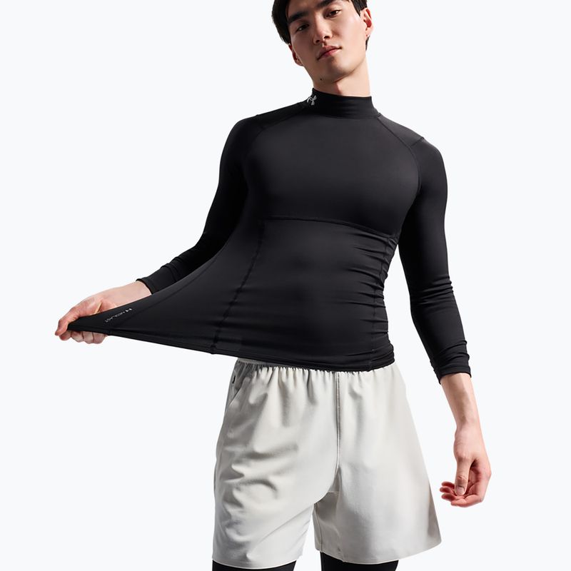 Pánské tréninkové tričko Longsleeve Under Armour Coldgear Elite Comp Mock ultimate black/ultimate black/reflective 4
