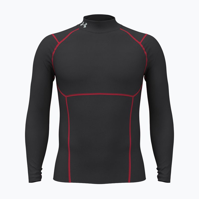 Pánské tréninkové tričko Longsleeve Under Armour Coldgear Elite Comp Mock ultimate black/red/reflective