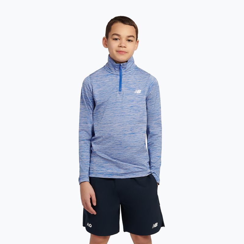Dětská mikina New Balance Athletics Quarter Zip Funnel blue gemstone