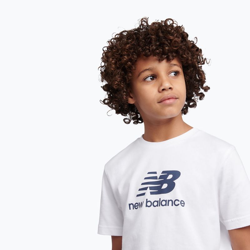 Dětská souprava New Balance Stacked Logo Tee & FT Short nb bright white 5