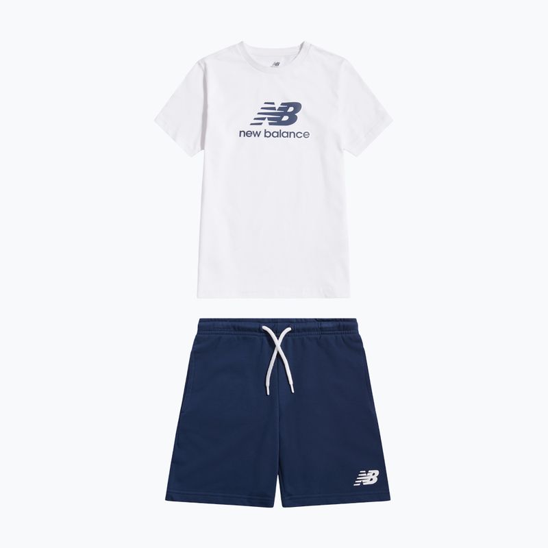 Dětská souprava New Balance Stacked Logo Tee & FT Short nb bright white 8