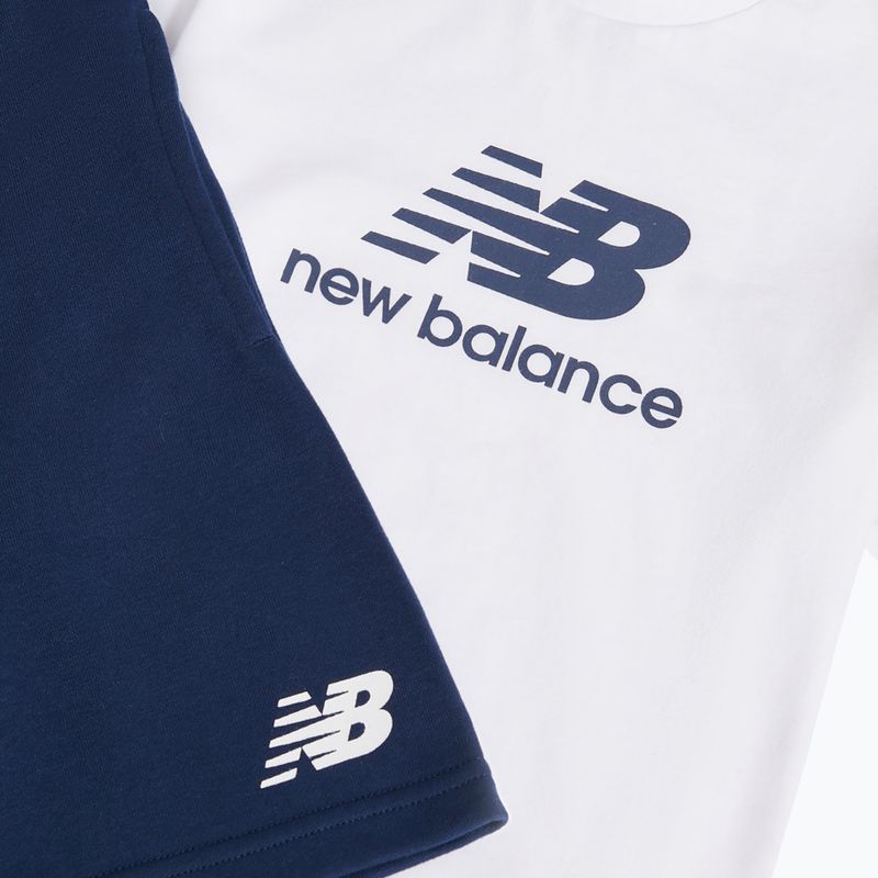 Dětská souprava New Balance Stacked Logo Tee & FT Short nb bright white 10